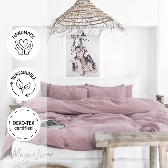 Magic Linen woodrose king duvet cover - Picture 5 of 6